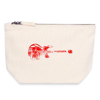 Tee shirt rock - Pochette zippée en toile 18 x 19 cm - blanc naturel - Devant