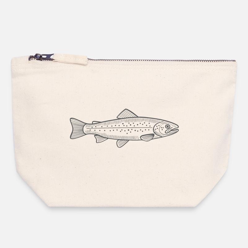 Trota - Pochette in tela con zip 18 x 19 cm - bianco naturale
