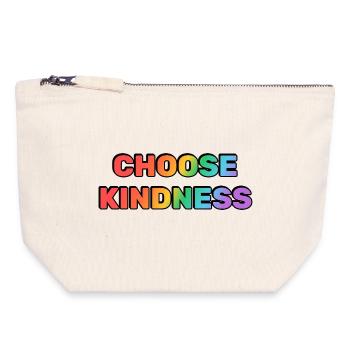 Choisissez le dégradé de bienveillance - Pochette zippée en toile 18 x 19 cm - blanc naturel - Devant