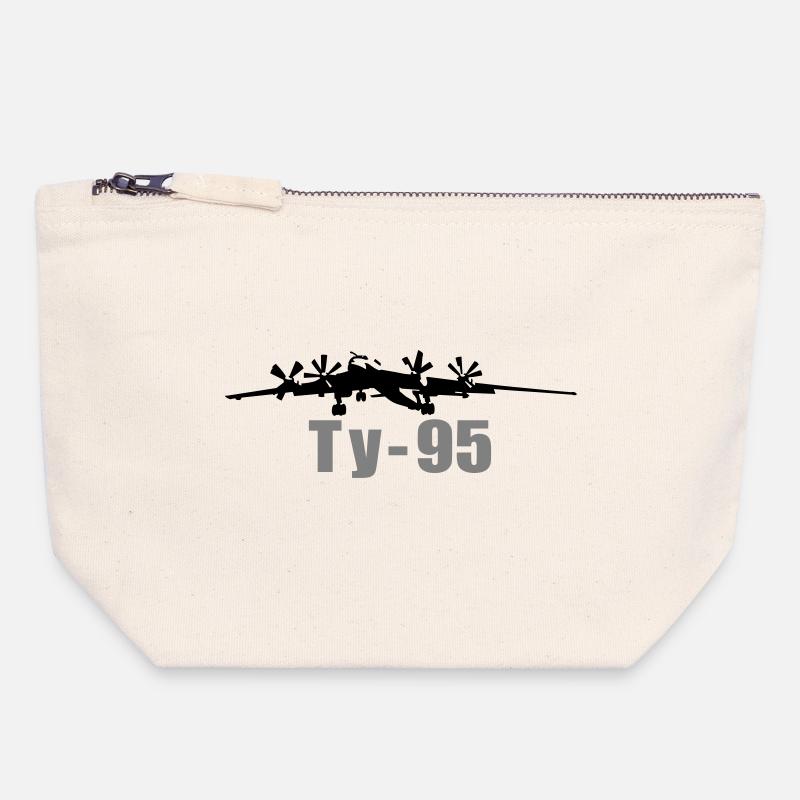 Le Tu-95 - Pochette zippée en toile 18 x 19 cm - blanc naturel