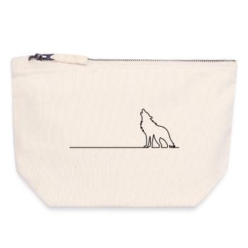 Wolf Outline - Canvas Zip Pouch 18 x 19 cm - nature - Front
