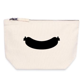 Saucisse - Pochette zippée en toile 18 x 19 cm - blanc naturel - Devant