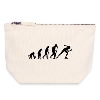 Evolution of inline speed skating - Canvas Zip Pouch 18 x 19 cm - nature - Front