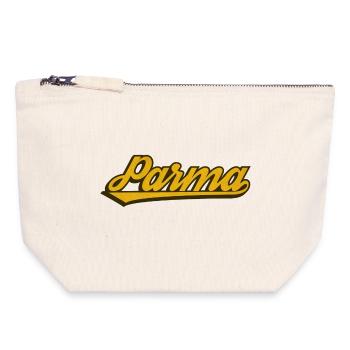Parma Vintage Script Logo - Canvas Reißverschluss-Täschchen (18 x 19 cm) - Naturweiß - Vorne