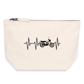 Simson s50 Heartbeat DDR Icône Icône Symbol Pulse - Pochette zippée en toile 18 x 19 cm - blanc naturel - Devant