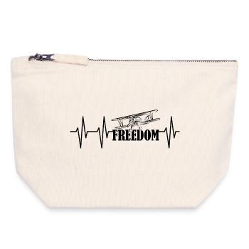 Avion sans impulsion liberté de l’aviation battement de cœur - Pochette zippée en toile 18 x 19 cm - blanc naturel - Devant