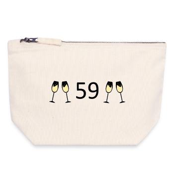 59th Birthday 59 Years Jubilee 59 Number 59 - Canvas Zip Pouch 18 x 19 cm - nature - Front
