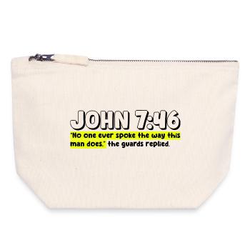John 7:46 | Bible Quote - Canvas Zip Pouch 18 x 19 cm - nature - Front