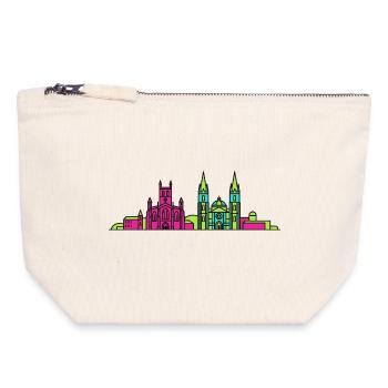Paisley City Skyline Abbey Moderne Linienkunst - Canvas Reißverschluss-Täschchen (18 x 19 cm) - Naturweiß - Vorne