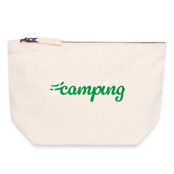 Camping Hashtag Camper Van Life Campingplatz Fan - Canvas Reißverschluss-Täschchen (18 x 19 cm) - Naturweiß - Vorne