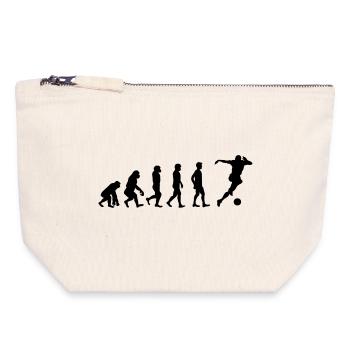 Evolution soccer - Pochette zippée en toile 18 x 19 cm - blanc naturel - Devant