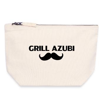 Grill Azubi - Canvas Reißverschluss-Täschchen (18 x 19 cm) - Naturweiß - Vorne