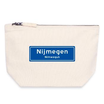 Nijmegen Ortsschild - Canvas Reißverschluss-Täschchen (18 x 19 cm) - Naturweiß - Vorne