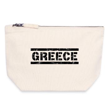 Grèce - Pochette zippée en toile 18 x 19 cm - blanc naturel - Devant