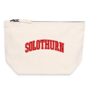 SLOTHURN Hochschulbogen Schriftzug - Canvas Reißverschluss-Täschchen (18 x 19 cm) - Naturweiß - Vorne