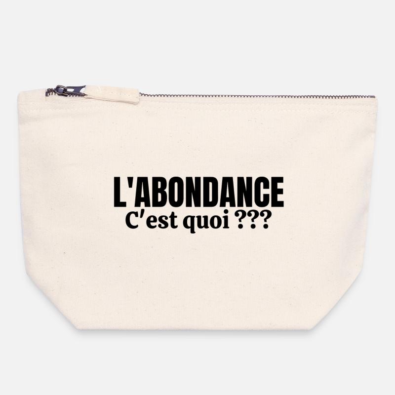 abondance, l'Abondance, pauvreté, misère - Pochette zippée en toile 18 x 19 cm - blanc naturel