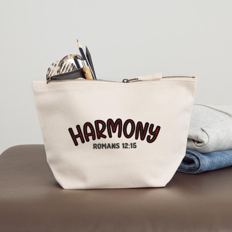 Harmony Red Line Typography Canvas Zip Pouch 18 x 19 cm
