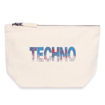 Techno Texte en difficulté Art - Pochette zippée en toile 18 x 19 cm - blanc naturel - Devant