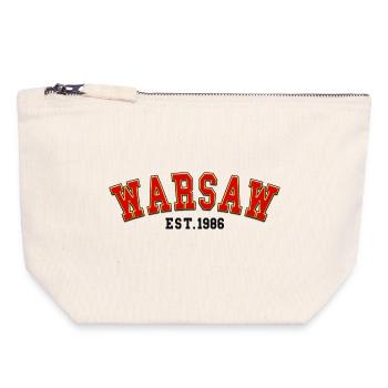Varsovie fondée en 1986 - Pochette zippée en toile 18 x 19 cm - blanc naturel - Devant