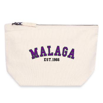 Malaga fondée en 1966 - Pochette zippée en toile 18 x 19 cm - blanc naturel - Devant