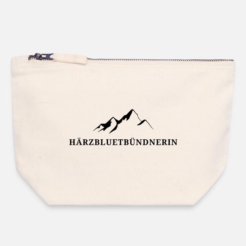 Härzbluetbündnerin Stolze Bündnerin Grisons - Pochette zippée en toile 18 x 19 cm - blanc naturel