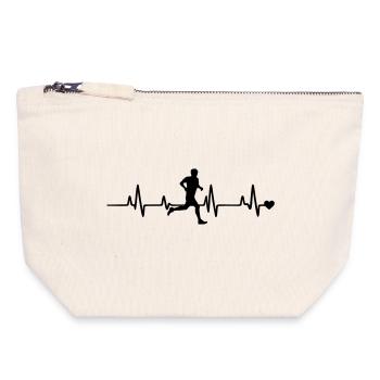 Runner with heart - Canvas Zip Pouch 18 x 19 cm - nature - Front