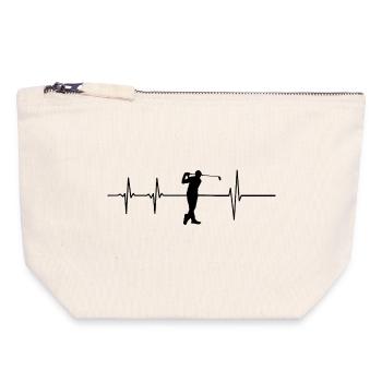 Golf en rythme - Pochette zippée en toile 18 x 19 cm - blanc naturel - Devant