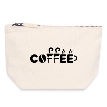 Coffee Coffee Bean Mug - Funny Office Design - Canvas Zip Pouch 18 x 19 cm - nature - Front