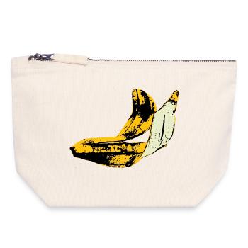 Peau de banane - Pochette zippée en toile 18 x 19 cm - blanc naturel - Devant