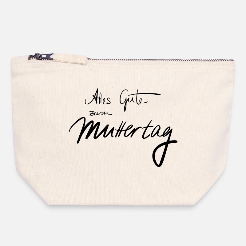 Happy Mothers's Day - Canvas Zip Pouch 18 x 19 cm - nature