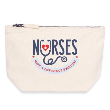 Nurses Make a Difference Everyday T-Shirt - Canvas Zip Pouch 18 x 19 cm - nature - Front