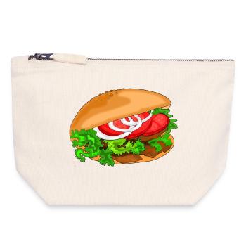 fast food - Canvas Zip Pouch 18 x 19 cm - nature - Front