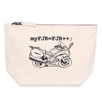 myFJR - Pochette zippée en toile 18 x 19 cm - blanc naturel - Devant