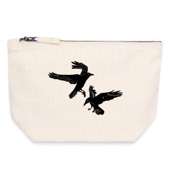 Zwei Flöße Hugin und Munin - Canvas Reißverschluss-Täschchen (18 x 19 cm) - Naturweiß - Vorne