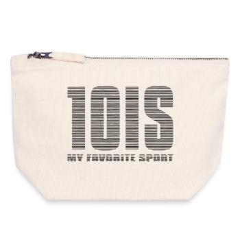 Le tennis, mon sport favori - Pochette zippée en toile 18 x 19 cm - blanc naturel - Devant