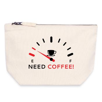 Brauche Kaffee 2 - Canvas Reißverschluss-Täschchen (18 x 19 cm) - Naturweiß - Vorne