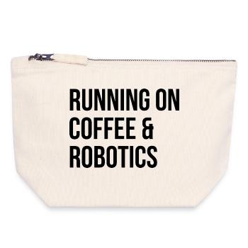 robotique - Pochette zippée en toile 18 x 19 cm - blanc naturel - Devant