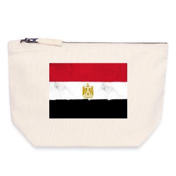Flag of Egypt – Land of the Pharaohs - Canvas Zip Pouch 18 x 19 cm - nature - Front
