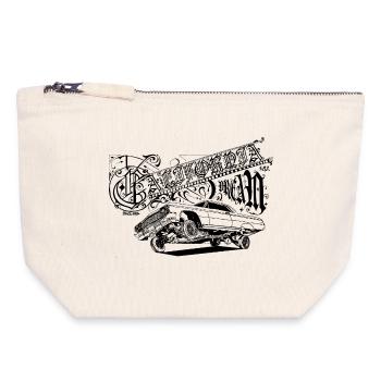 California Dream / Lowrider Motiv/ Exklusiv/ Trend - Canvas Reißverschluss-Täschchen (18 x 19 cm) - Naturweiß - Vorne