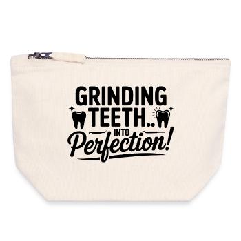 Zähneknirschen in Perfektion Dental Lab Tech - Canvas Reißverschluss-Täschchen (18 x 19 cm) - Naturweiß - Vorne