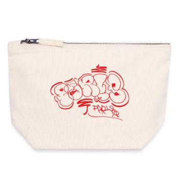 Paris Street Art Tag Graffiti Souvenir - Canvas Zip Pouch 18 x 19 cm - nature - Front