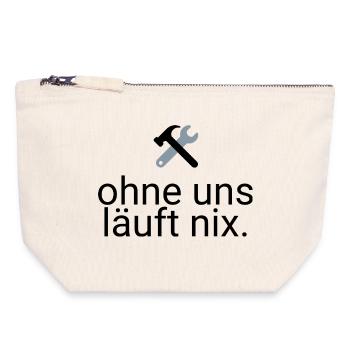 Construction workers & craftsmen - Nothing works without us! - Canvas Zip Pouch 18 x 19 cm - nature - Front