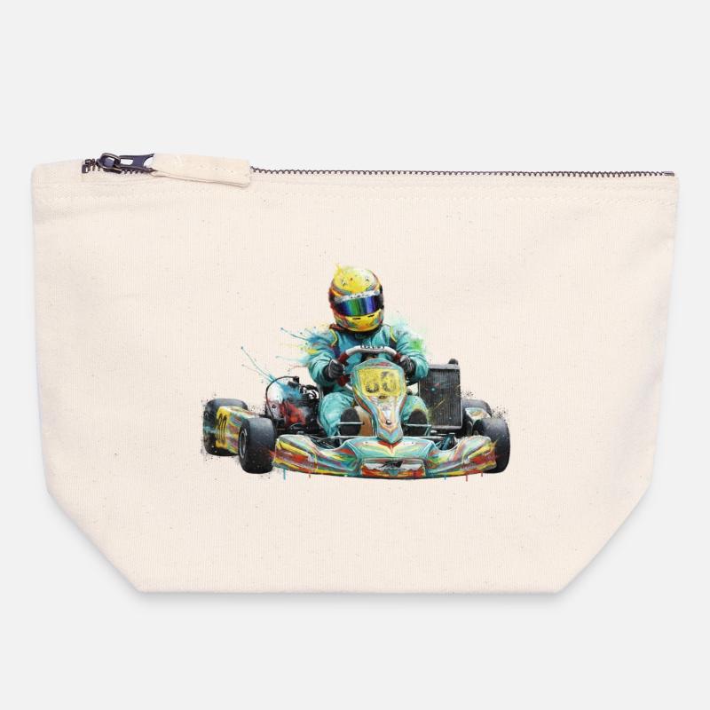 Kart - Canvas Reißverschluss-Täschchen (18 x 19 cm) - Naturweiß
