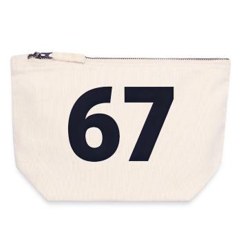 6 7 – Flemish Youth Word Design - Canvas Zip Pouch 18 x 19 cm - nature - Front