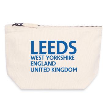 Leeds – England Lyrics Design - Canvas Zip Pouch 18 x 19 cm - nature - Front