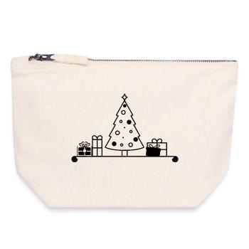 Weihnachtsbaum auf Regal mit Geschenken - Canvas Reißverschluss-Täschchen (18 x 19 cm) - Naturweiß - Vorne