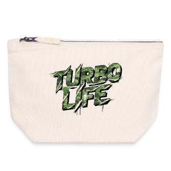 Turbo Life – Déclaration de la culture du camouflage automobile - Pochette zippée en toile 18 x 19 cm - blanc naturel - Devant