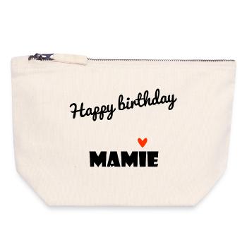 HAPPY BIRTHDAY. GRANNY. MAMMA. GRANDMOTHER. PARTY - Canvas Zip Pouch 18 x 19 cm - nature - Front