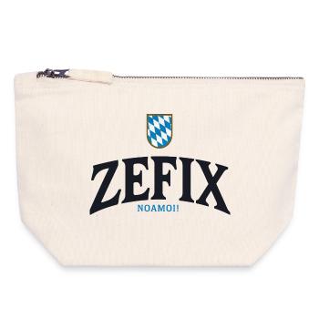 ZEFIX Bavarian Crest - Canvas Reißverschluss-Täschchen (18 x 19 cm) - Naturweiß - Vorne