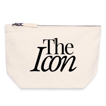 L’icône - Pochette zippée en toile 18 x 19 cm - blanc naturel - Devant